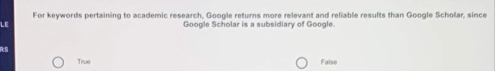  For keywords pertaining to academic research, Google returns more relevant and