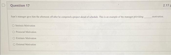  Juan's manager gave him the aftemoon off after he competed a