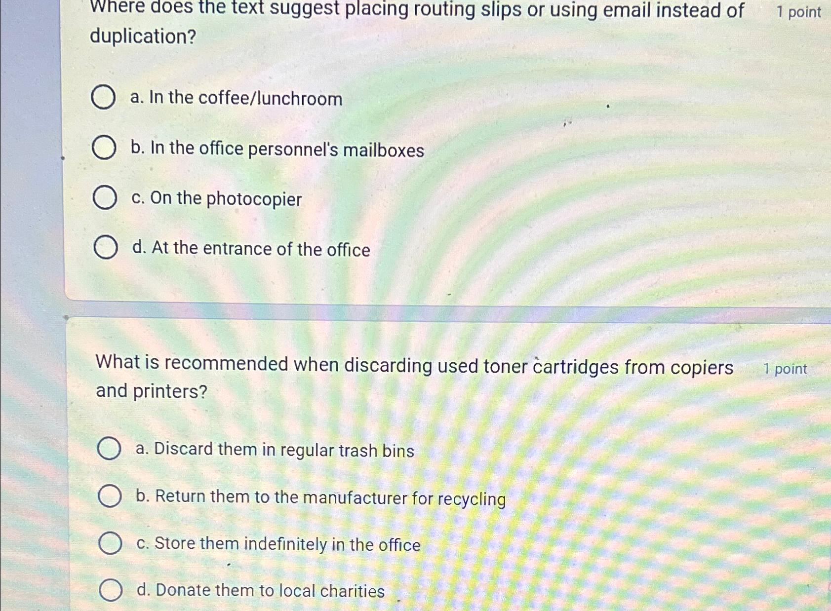  Where does the text suggest placing routing slips or using email