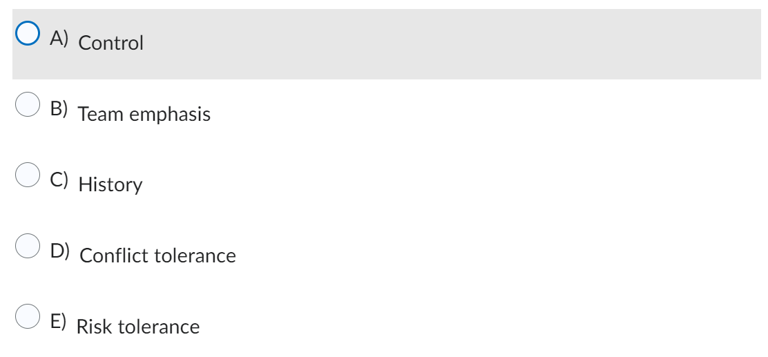 From the list below, which is not a primary characteristic of organization