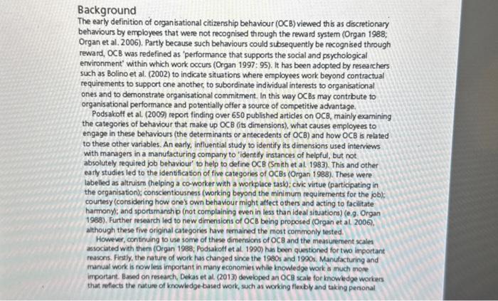 'Research question and research objectives'? 2 What further information would be helpful