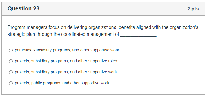 the overall expected benefits to be addressed by the program in support