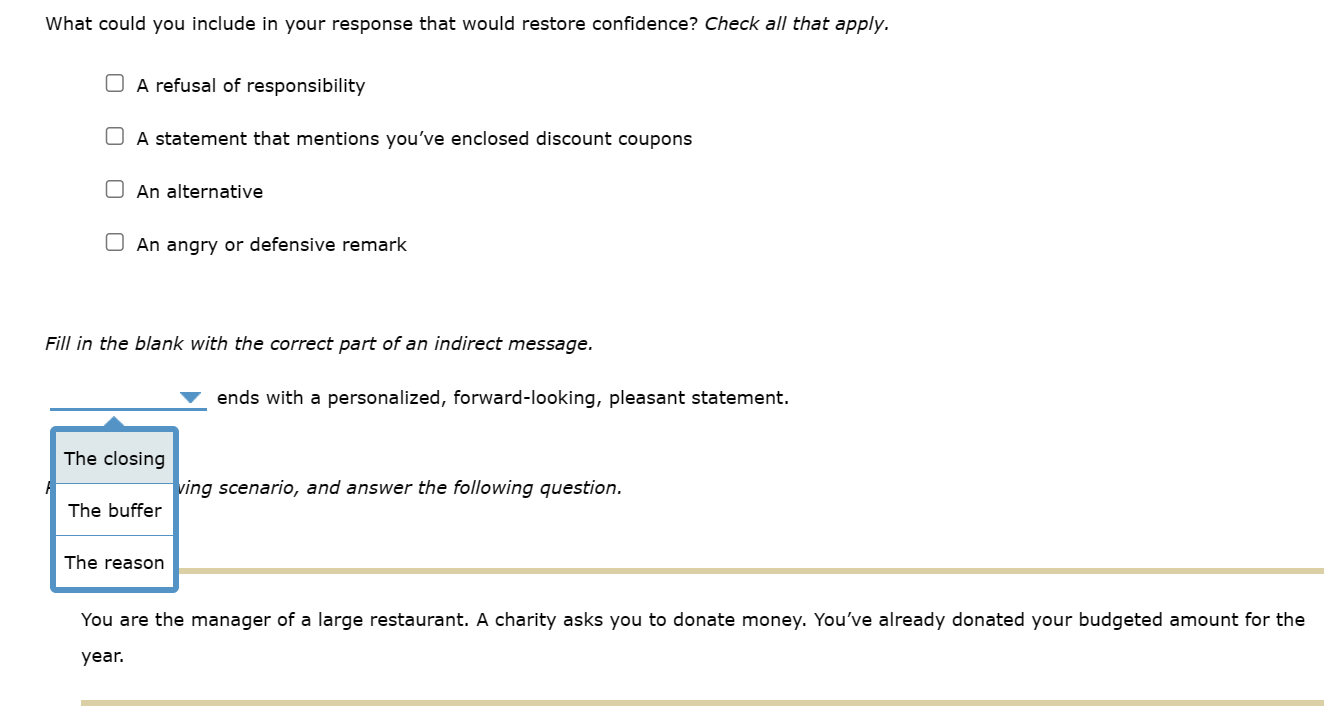 craft messages that convey empathy, present reasons, cushion bad news, and close