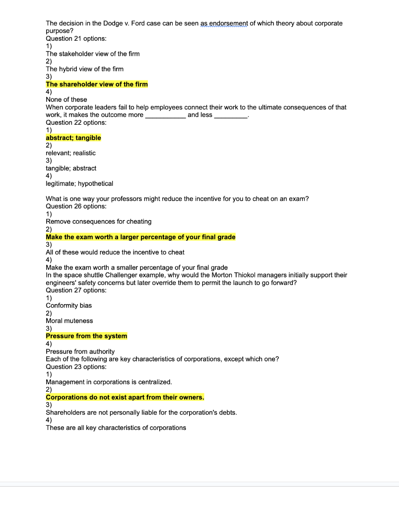 The decision in the Dodge v. Ford case can be seen