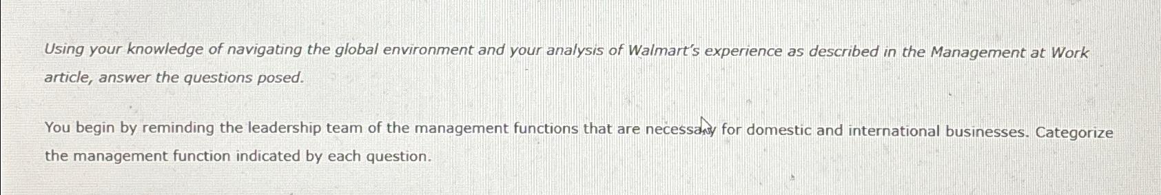  Using your knowledge of navigating the global environment and your analysis