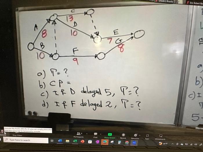  a) T= ? b) CP= c) IF D delayed 5,P= ?