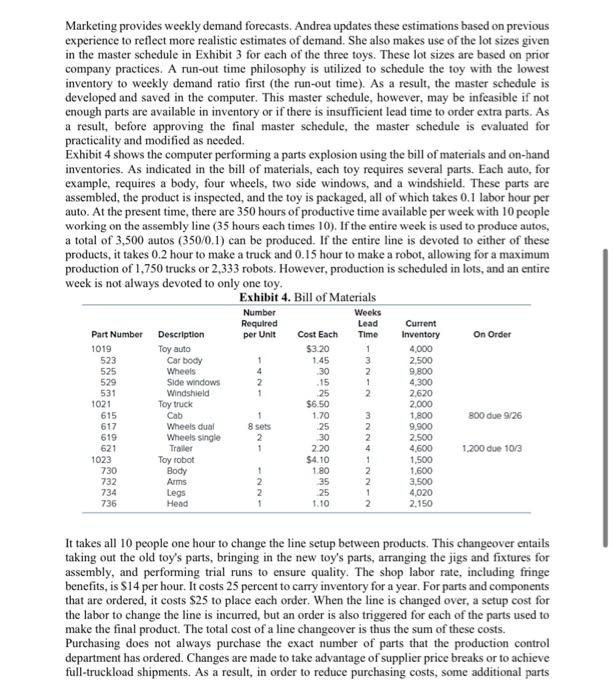 is 382 EOQ for robot is 645 please provide comparisons between chase