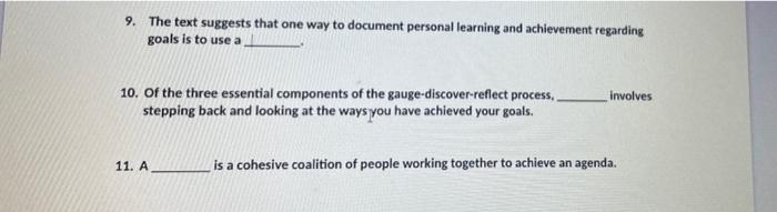  9. The text suggests that one way to document personal learning