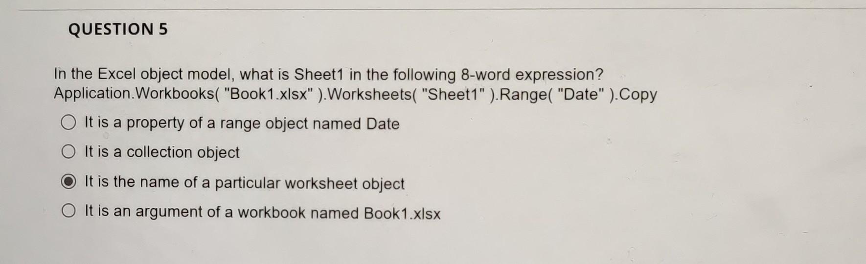 is the correct macros code Choose the best description of what object