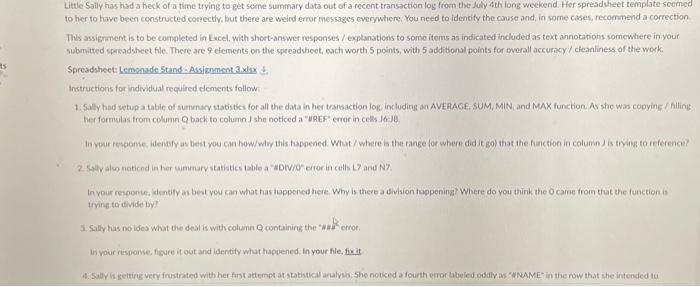 as best you can what happened. (You do not need to fix