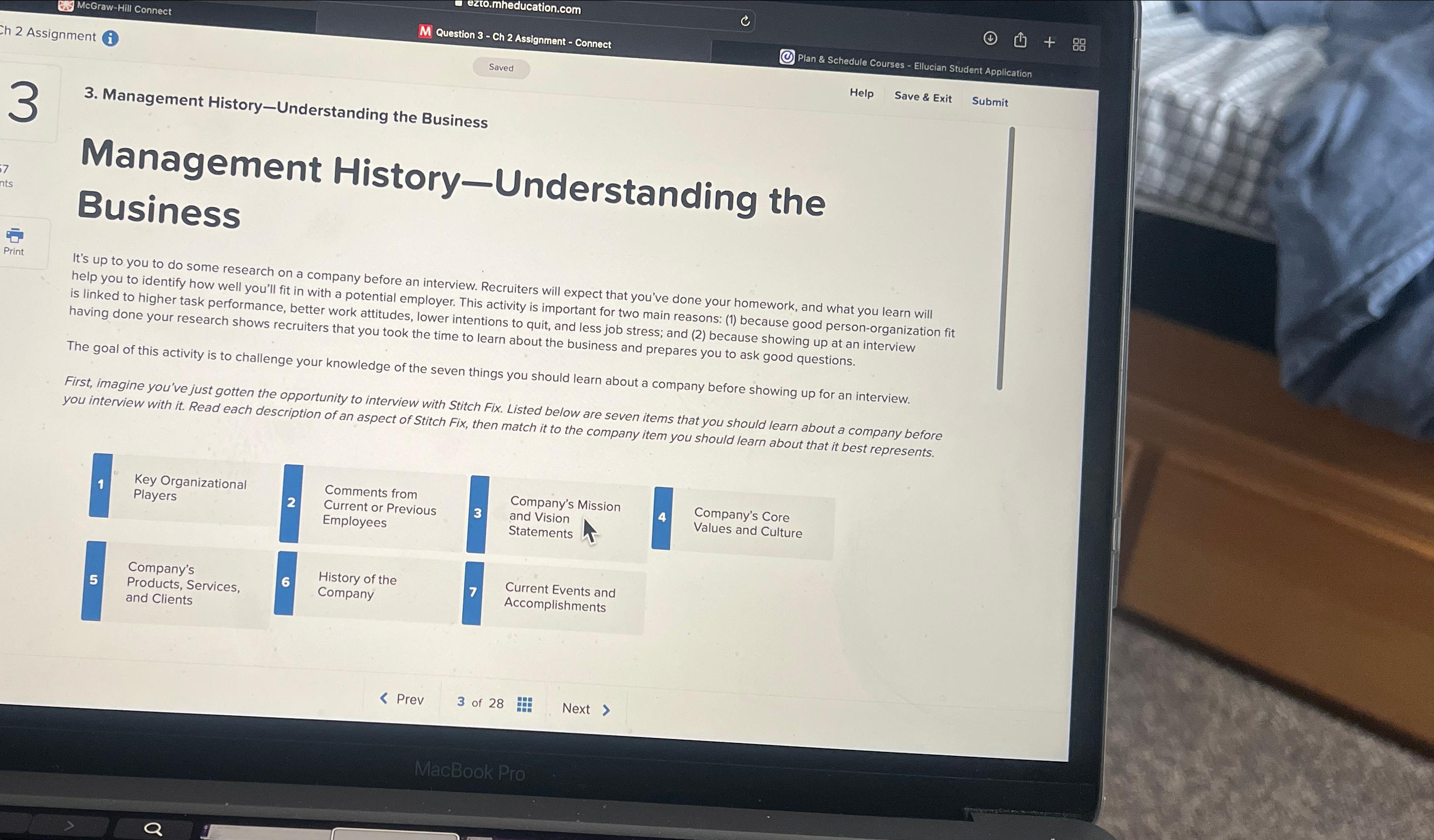  Ch 2 Assignment (i) Question 3- Ch 2 Assignment - Connect