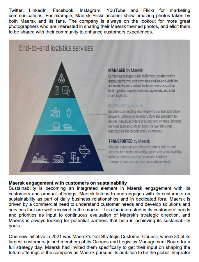 as the decarbonizing logistics. Maersk Line or Maersk SeaLand is a Danish