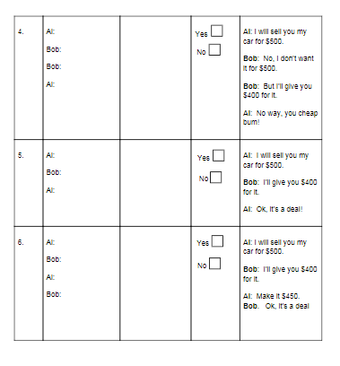formed, I would like you to complete the Offer & Acceptance Chart
