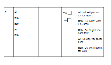 below. For each of the 7 "deals" between Al and Bob, you