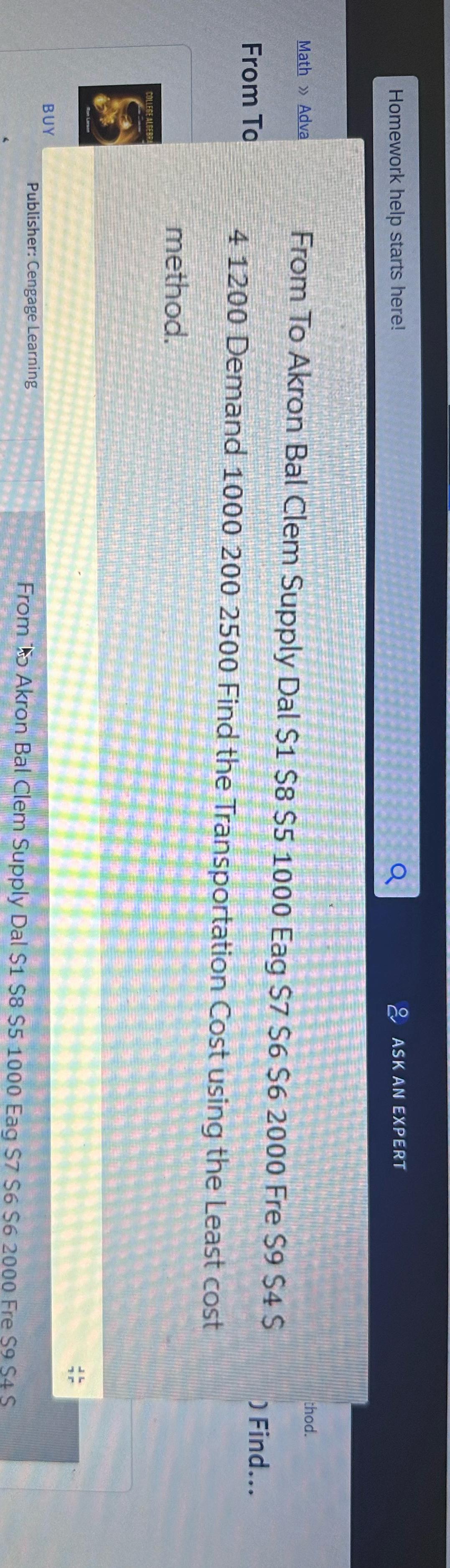  Homework help starts here! . ASK AN EXPERT Math Adva From