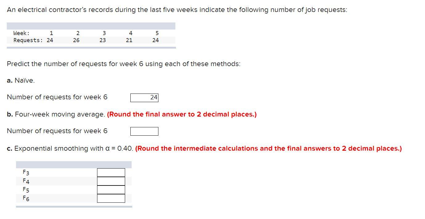 Please answer question C An electrical contractor's records during the last five
