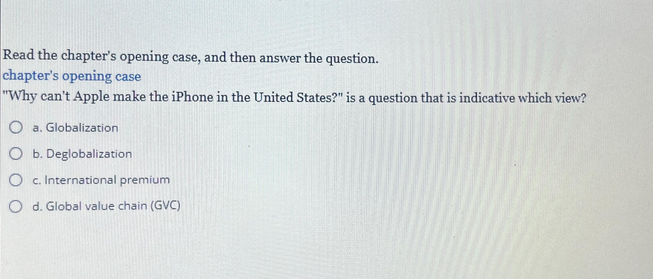  Read the chapter's opening case, and then answer the question. chapter's