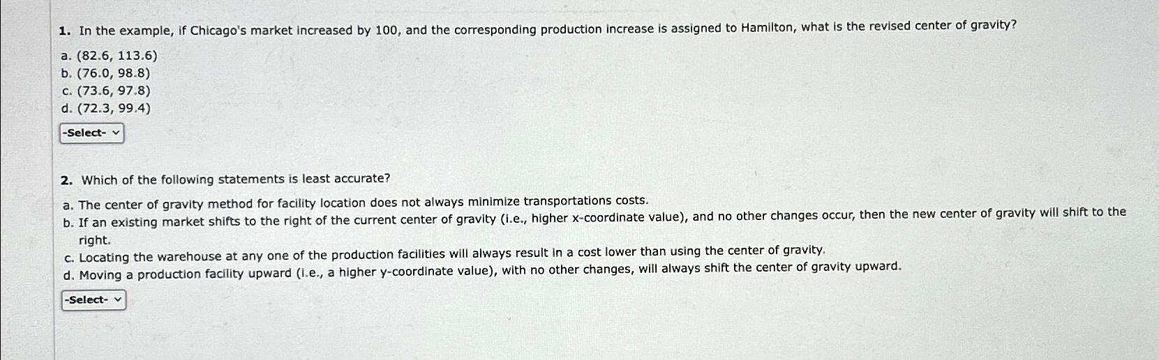  a.(82.6,113.6) b.(76.0,98.8) c.(73.6,97.8) d.(72.3,99.4) 2. Which of the following statements is