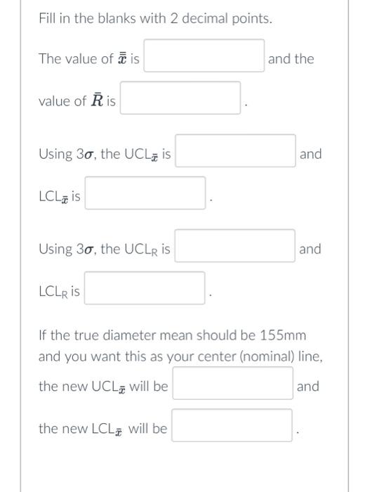  Fill in the blanks with 2 decimal points. The value of