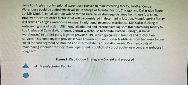 1. Suppose a new, centralized warehouse is added to serve Atlanta, Boston,
