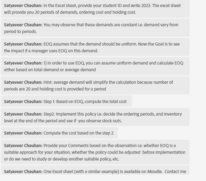 demands for some periods. It will ask you to use an appropriate