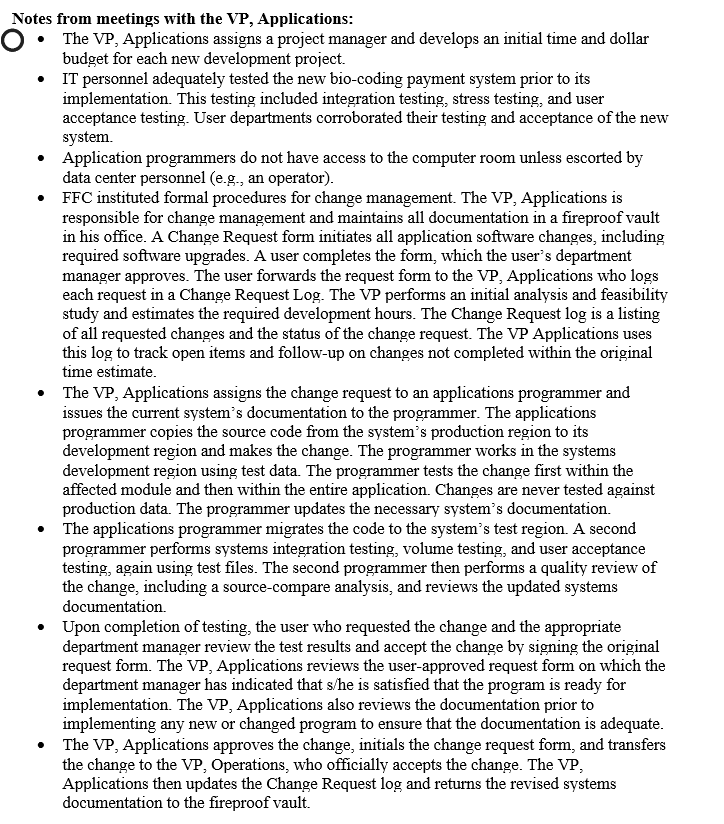 of the 2021 audit of the financial statements. FFC is a publicly