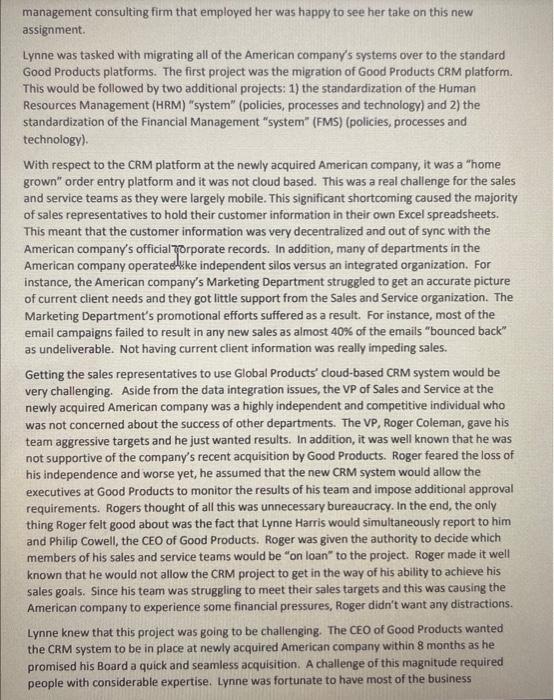 facts and project management concepts. Q: In your professional and informed position,