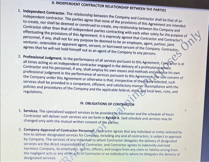 on the contract ? 3 points - What is the governing law?