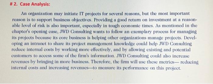 Consulting project management intranet site project Case Study. 2. Study the Case