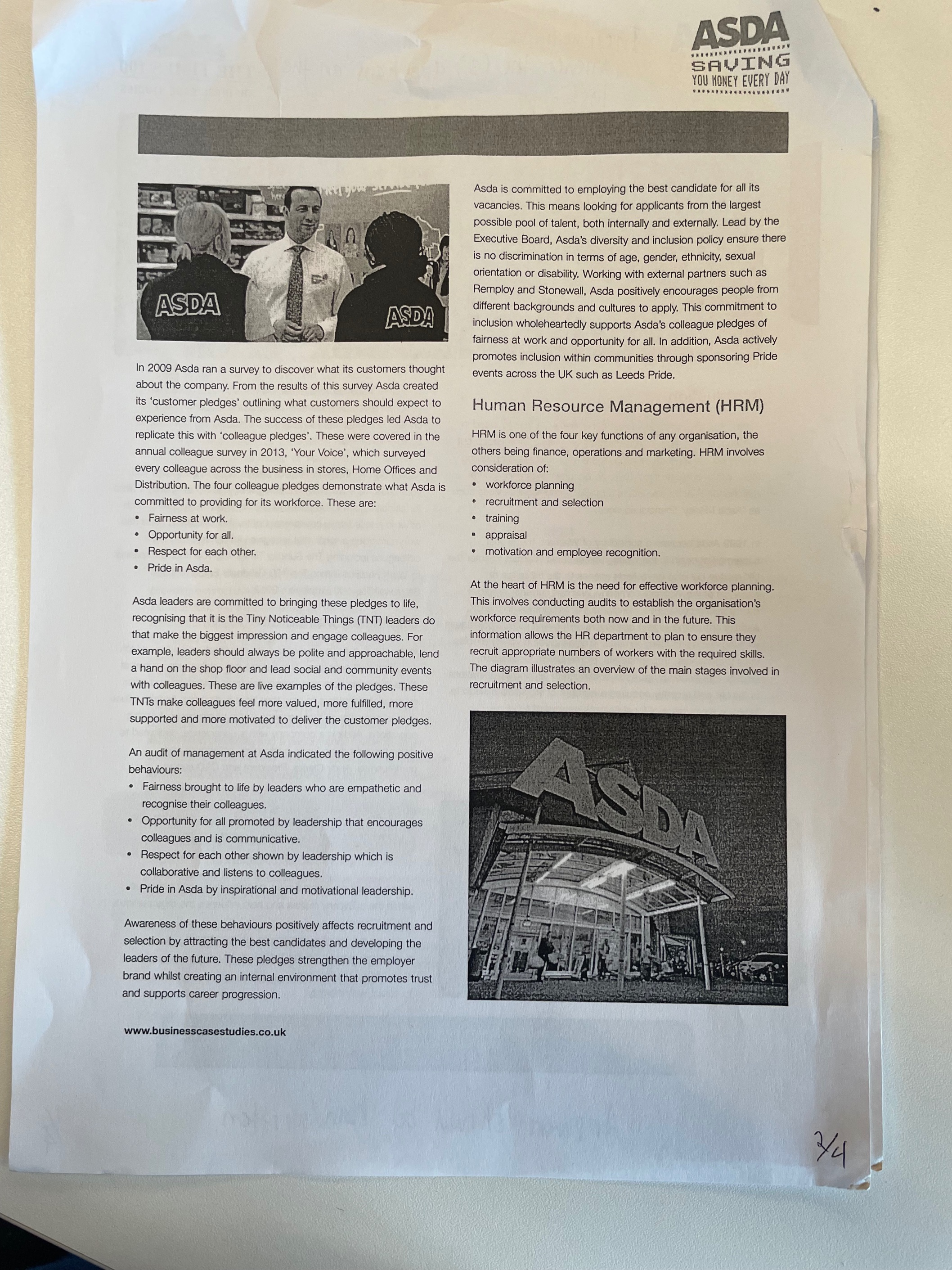 case study Explain the difference between a job description and personal specification.