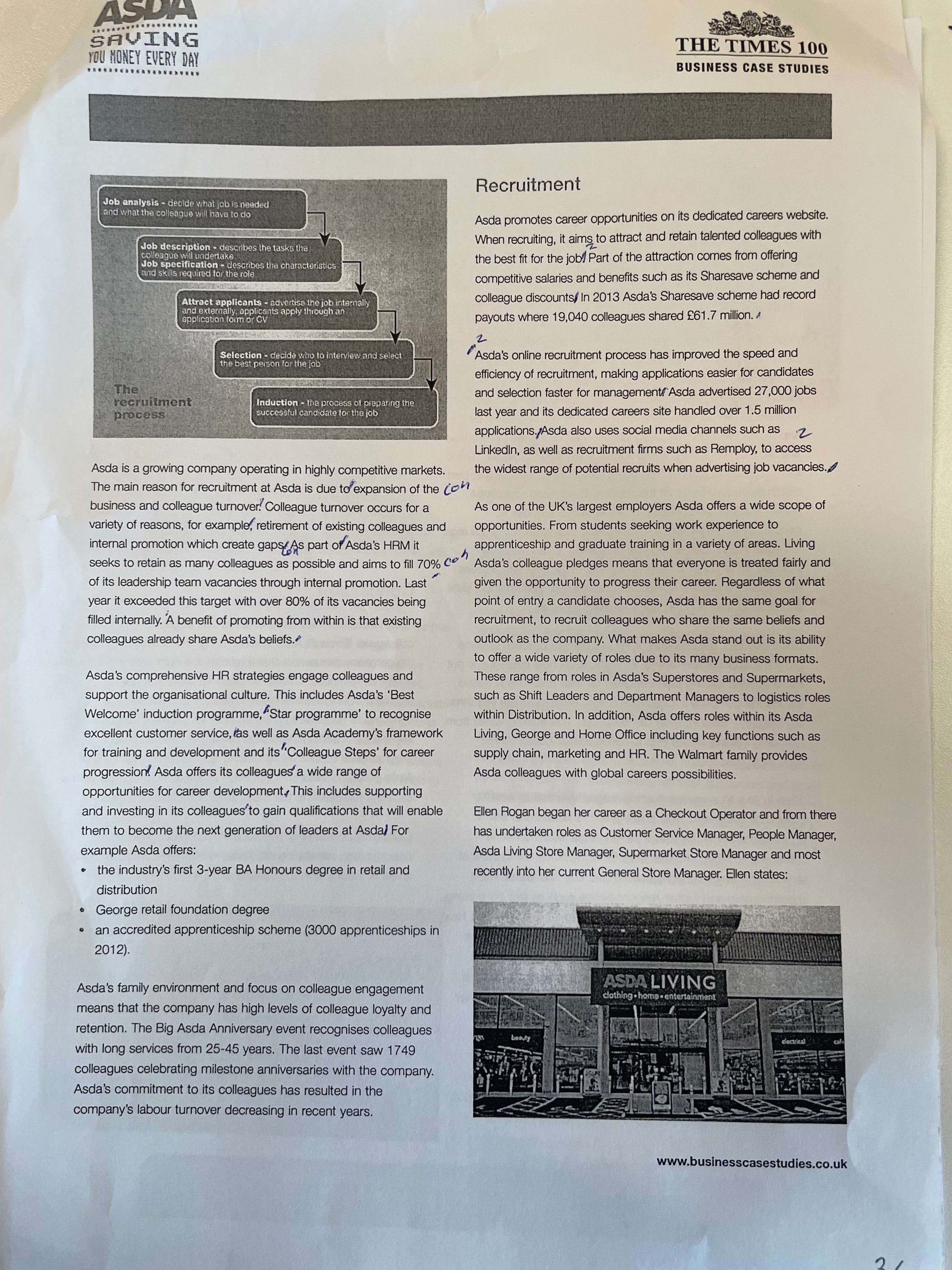 & marks) Describe two benefits to Asda of using online technology when