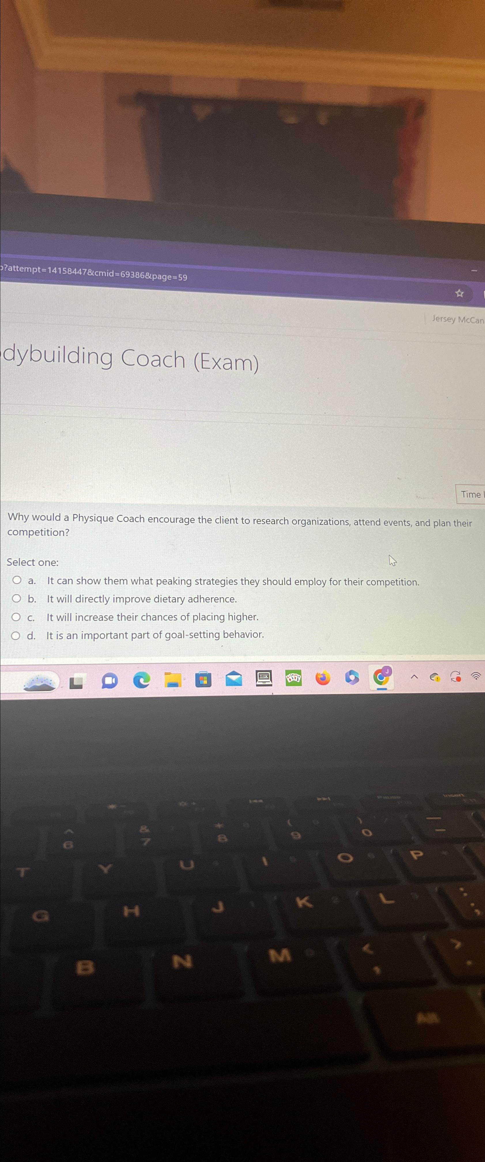  ?attempt =141584478cmid=693868 page =59 Jersey McCan dybuilding Coach (Exam) Time Why