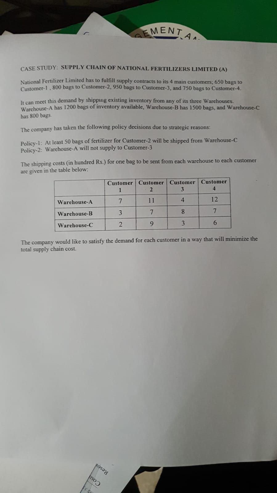 Formulate an LP model and spreadsheet model using solver and sensitivity report.