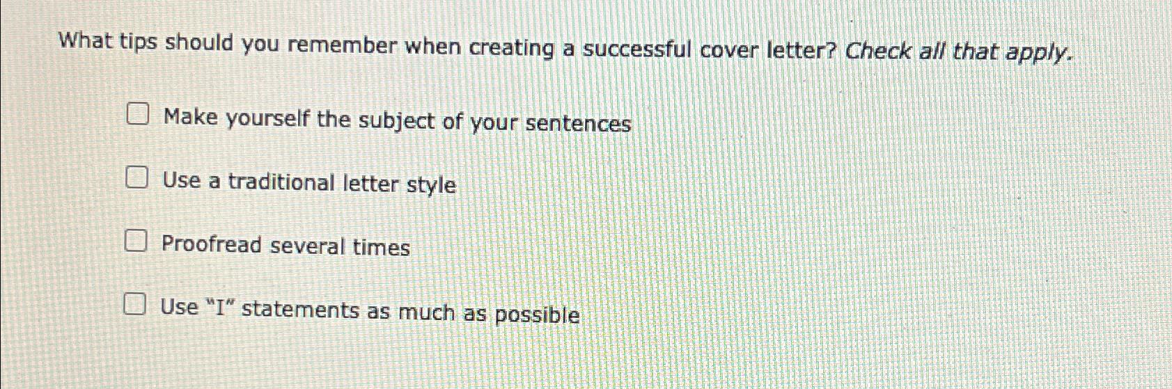  What tips should you remember when creating a successful cover letter?