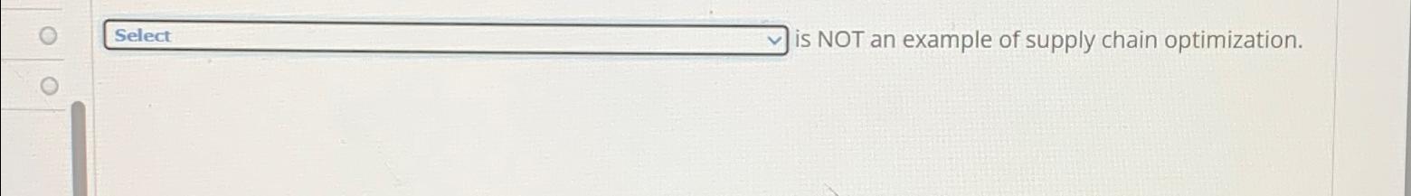  J is NOT an example of supply chain optimization. 