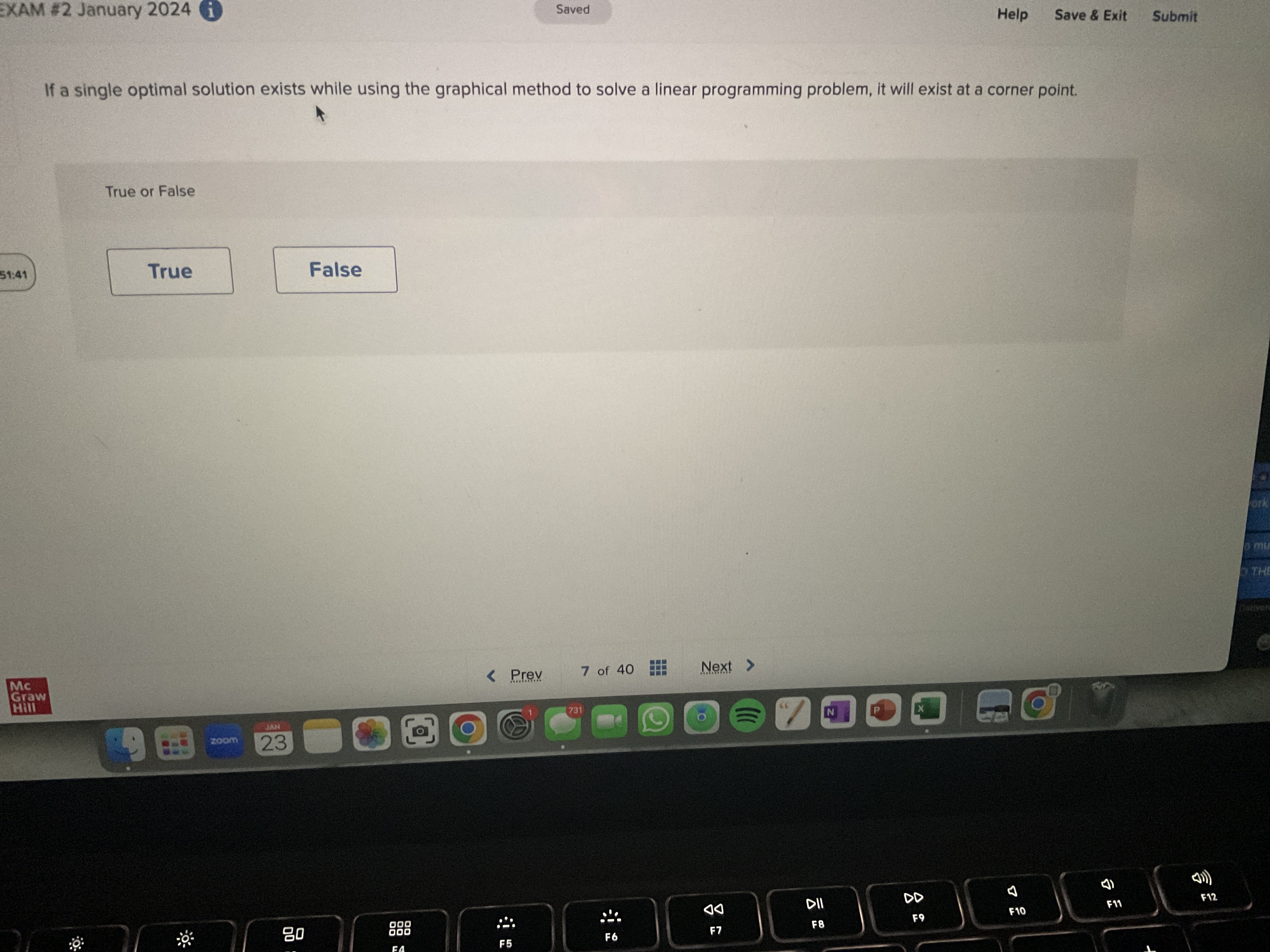  EXAM $2 January 2024 Saved Help Save & Exit Submit If