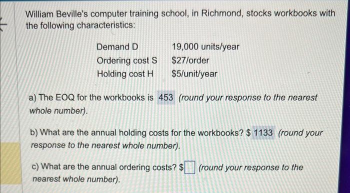  please please please answer all(: William Beville's computer training school, in