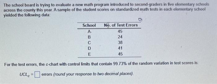  The school board is trying to evaluate a new math program