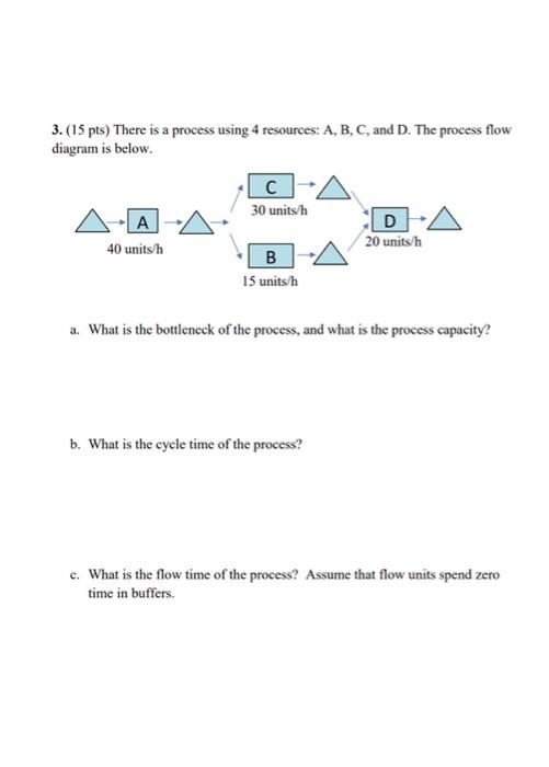 solve a, b, c problems 3. (15 pts) There is a process