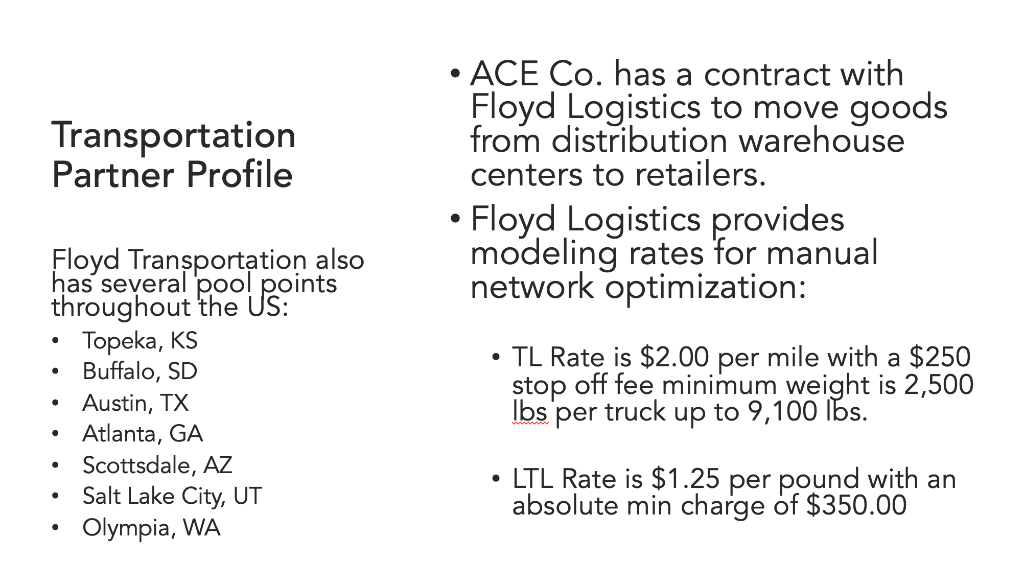 they used a route across America given the pool points and how