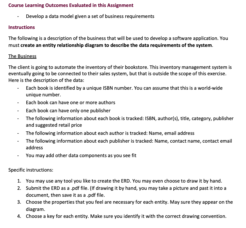 Course Learning Outcomes Evaluated in this Assignment - Develop a data
