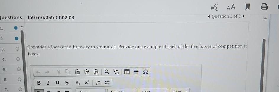  Questions la07mk05h.Ch02.03 4 Question 3 ot 9* Consider a local craft