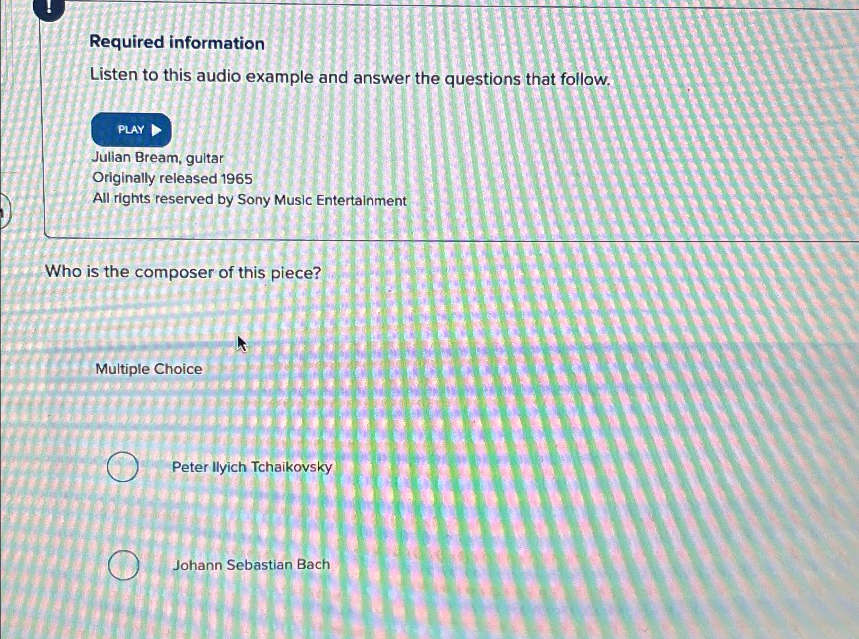  Required information Listen to this audio example and answer the questions