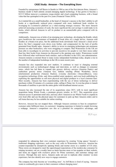  CASE Study: Amazon - The Everything Store Fousded by encipenene Jeff