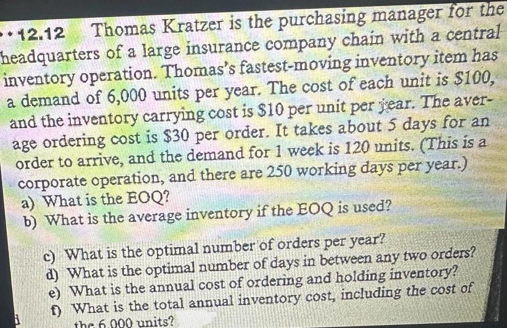 show steps - 12.12 Thomas Kratzer is the purchasing mande headquarters of