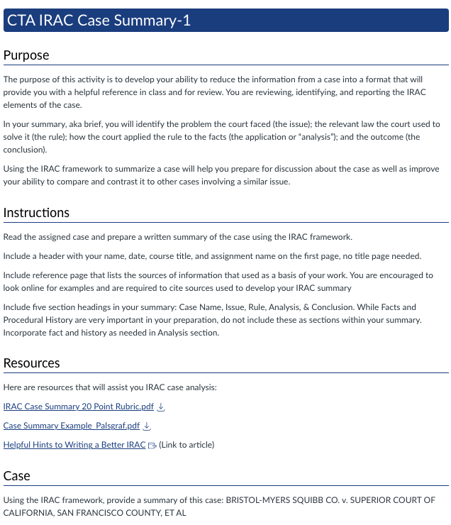 Purpose The purpose of this activity is to develop your ability to