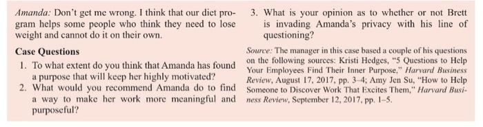 and 3. 200 word minimum required for each question Twenty-seven-year-old Amanda is
