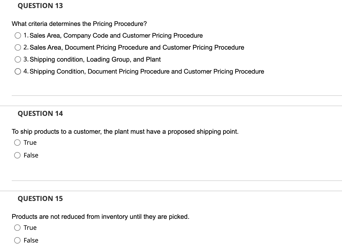 False QUESTION 11 When adding a new view for an existing material