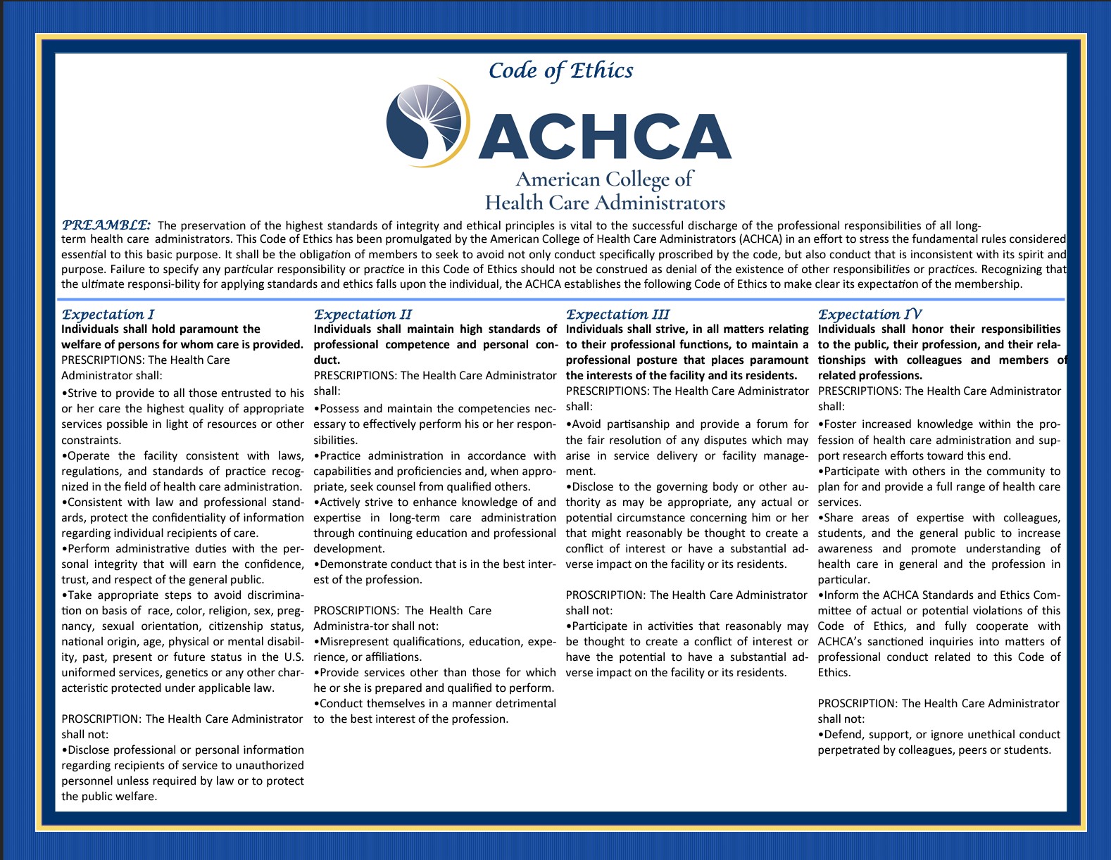  Identify two core principles from the Code of Ethics that you