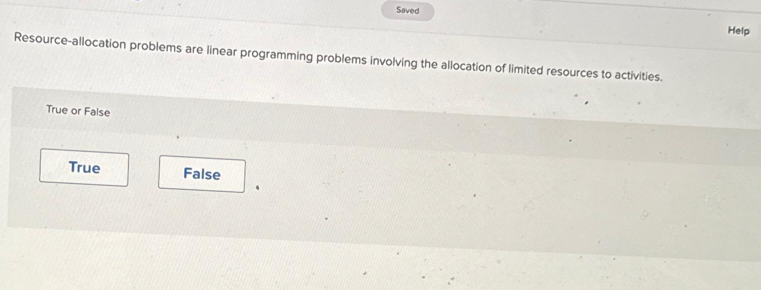  Resource-allocation problems are linear programming problems involving the allocation of limited